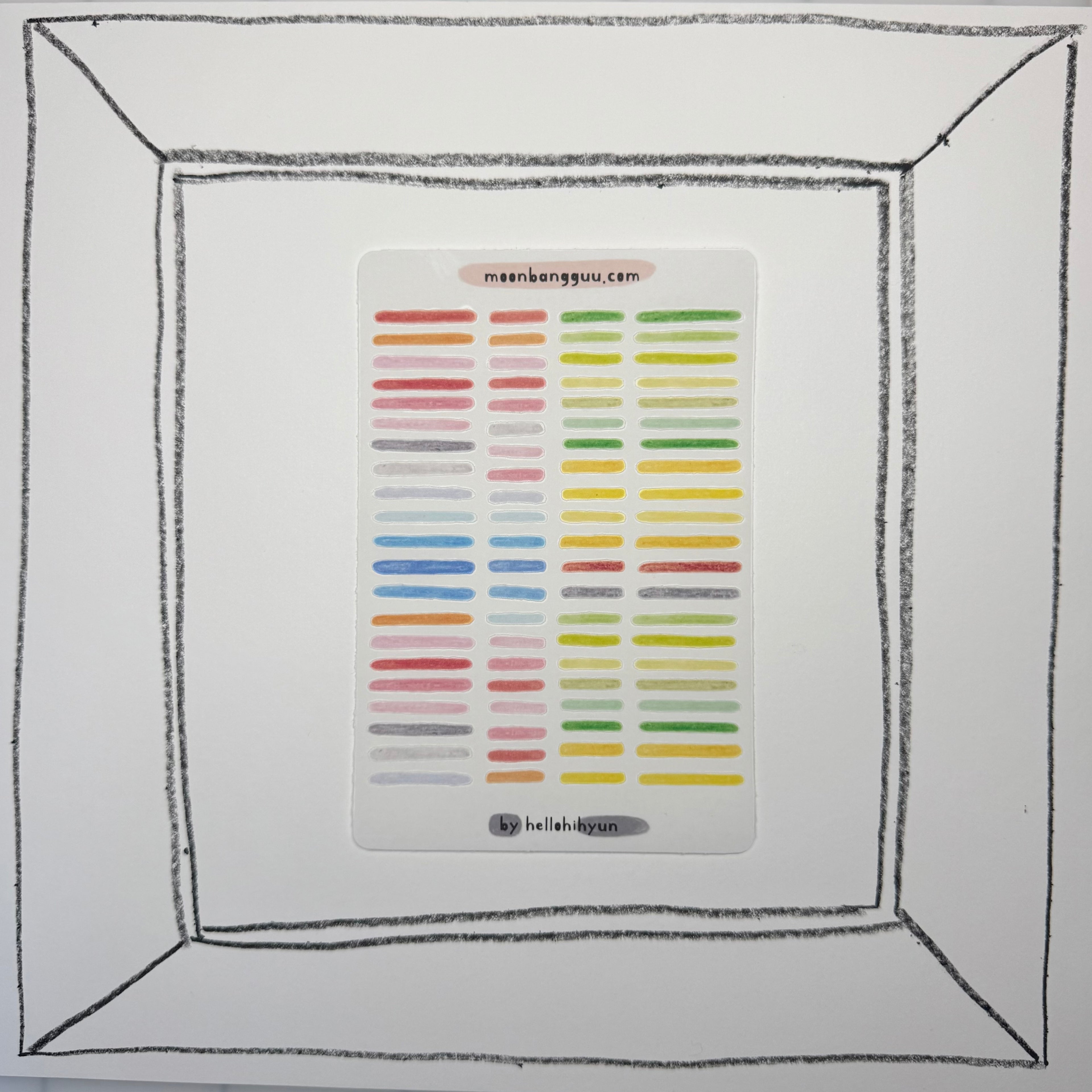 [LINE UP mixed] Semi clear long and short line highlight sticker