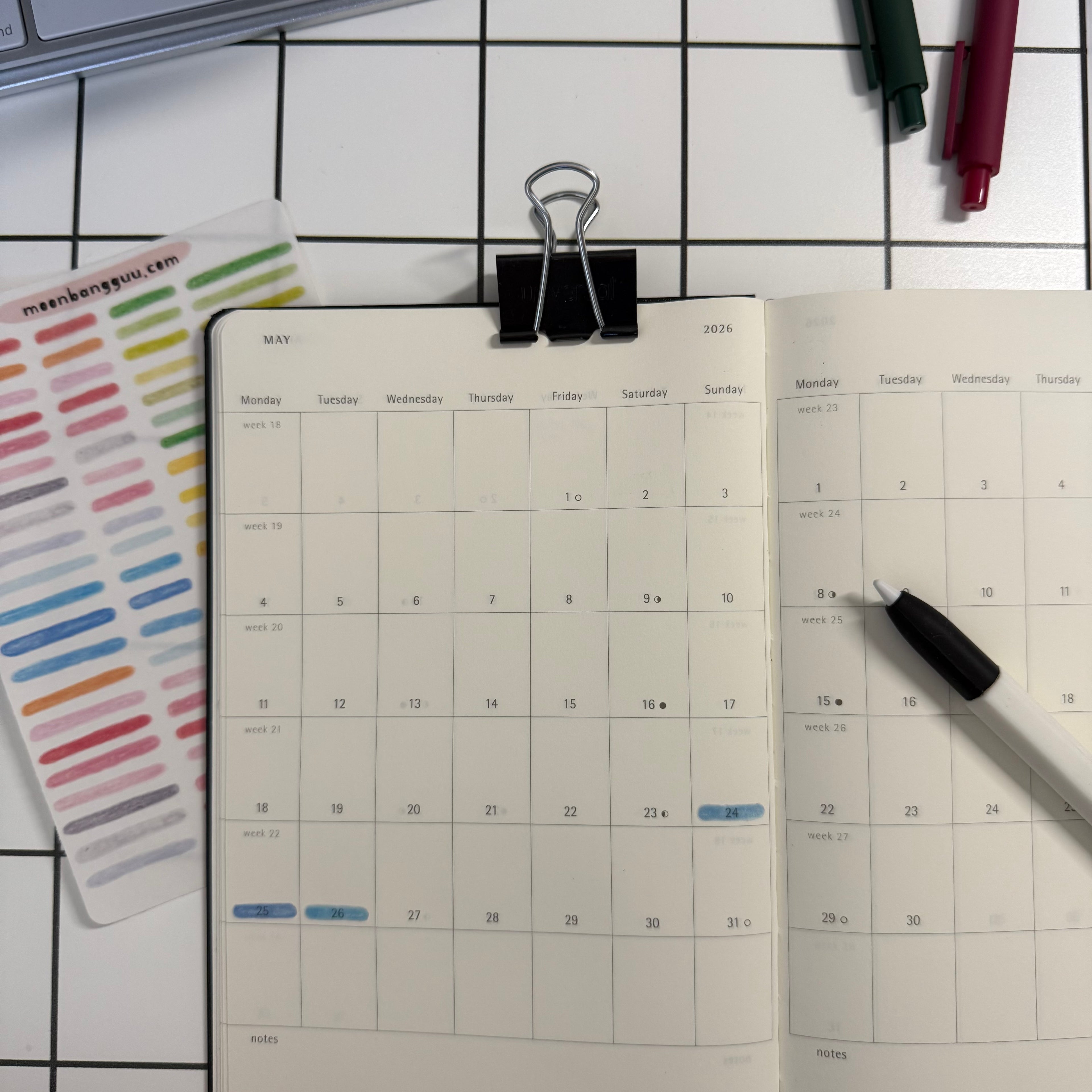 [LINE UP mixed] Semi clear long and short line highlight sticker