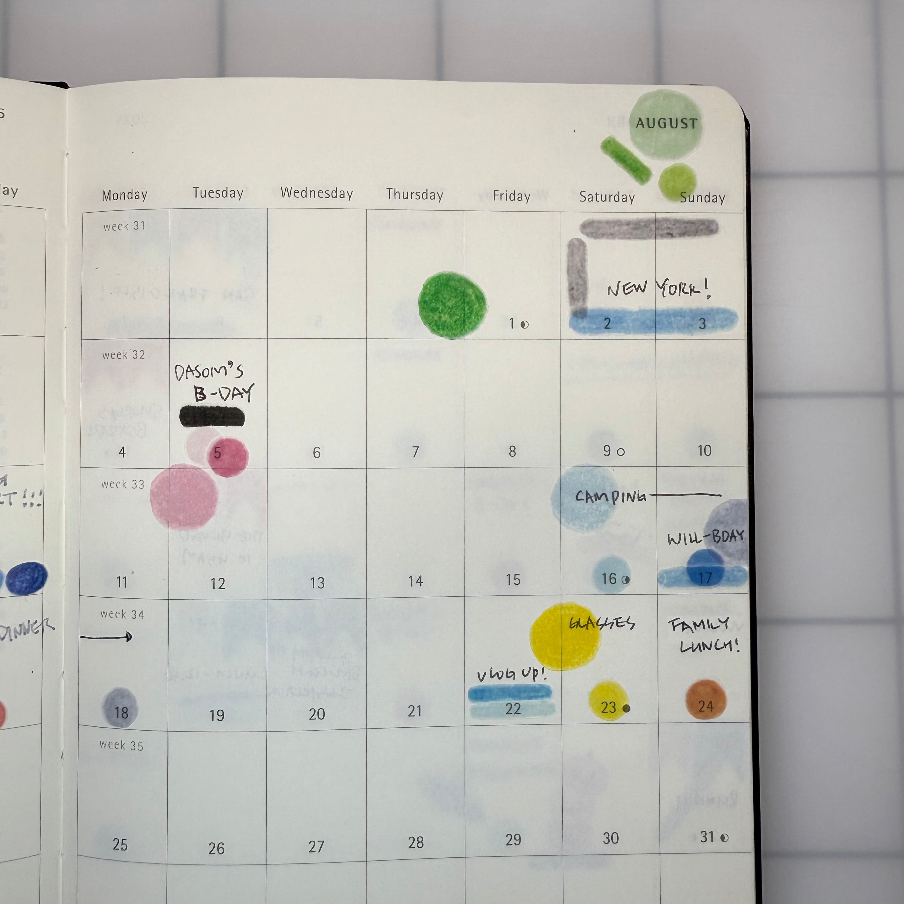 Hand Drawn Large Dot Sticker for Planner, Multicolor, Semi Clear